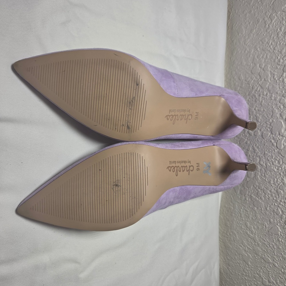 Charles by Charles David Lavender Suede Pointed Toe Kitten Heel Pumps Size 9M - Picture 6 of 8